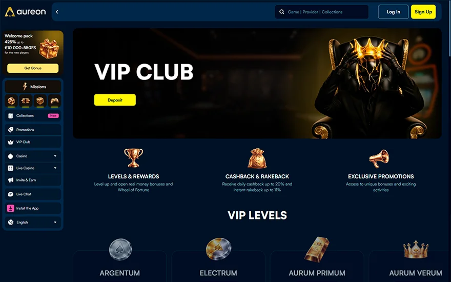 Aureonplay VIP programma